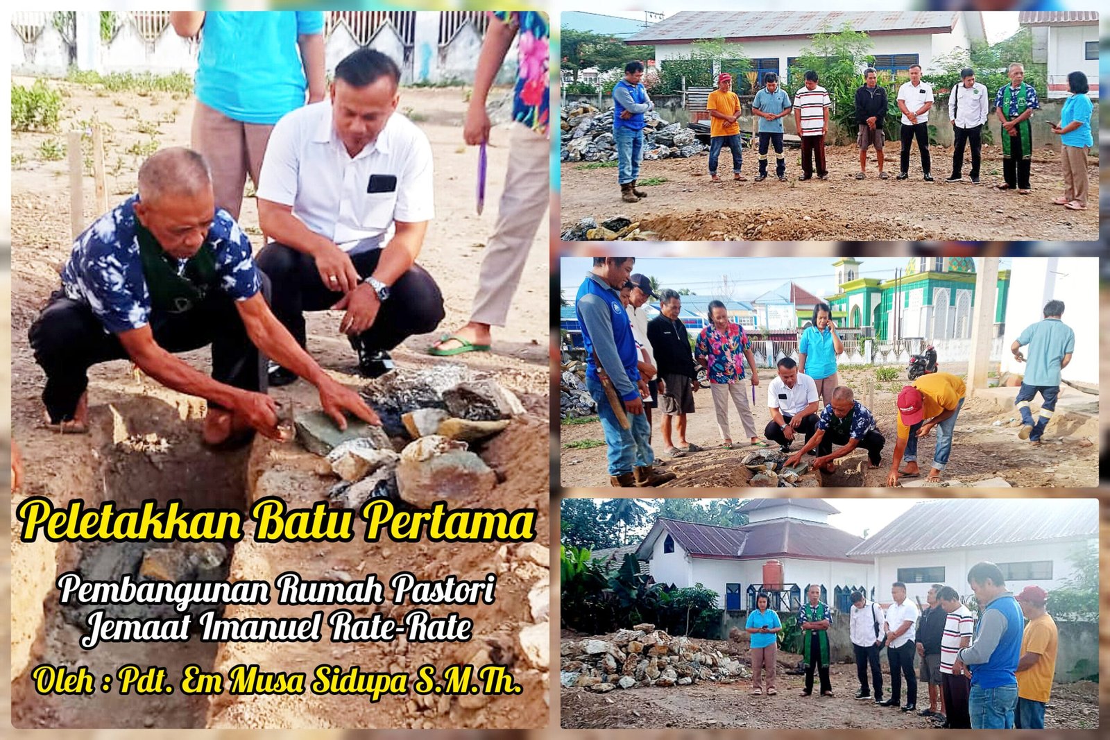 Peletakan Batu Pertama Pembangunan Rumah Pastori Jemaat Imanuel Rate-Rate